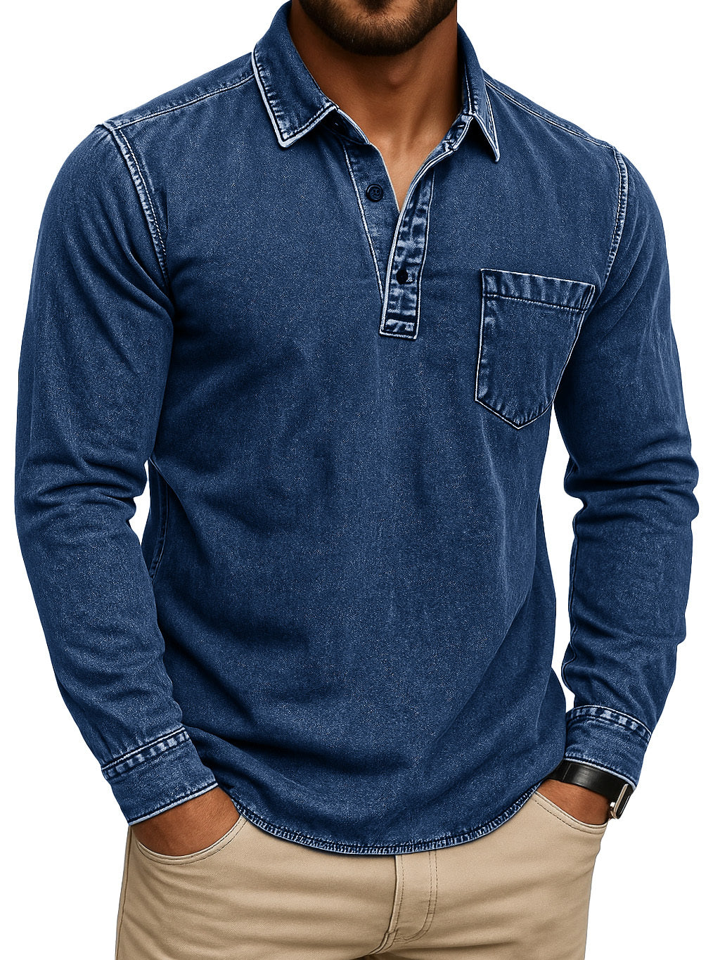 Noah™ I Vintage Stand Collar Polo Shirt