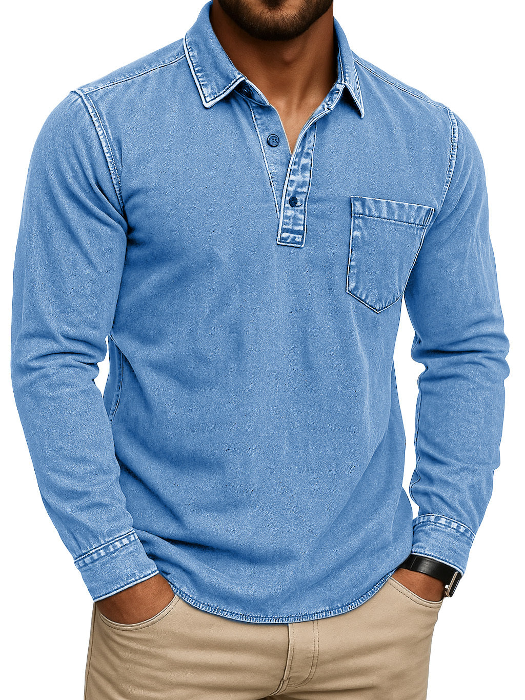Noah™ I Vintage Stand Collar Polo Shirt