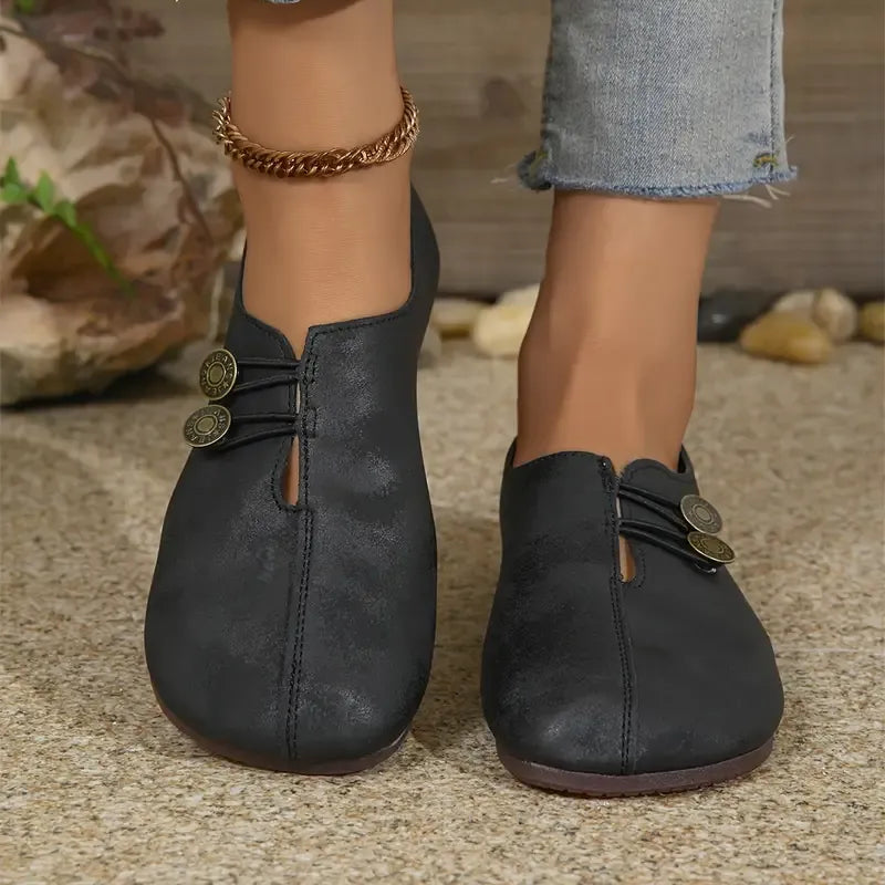 Women's leather soft-soled non-slip shoes