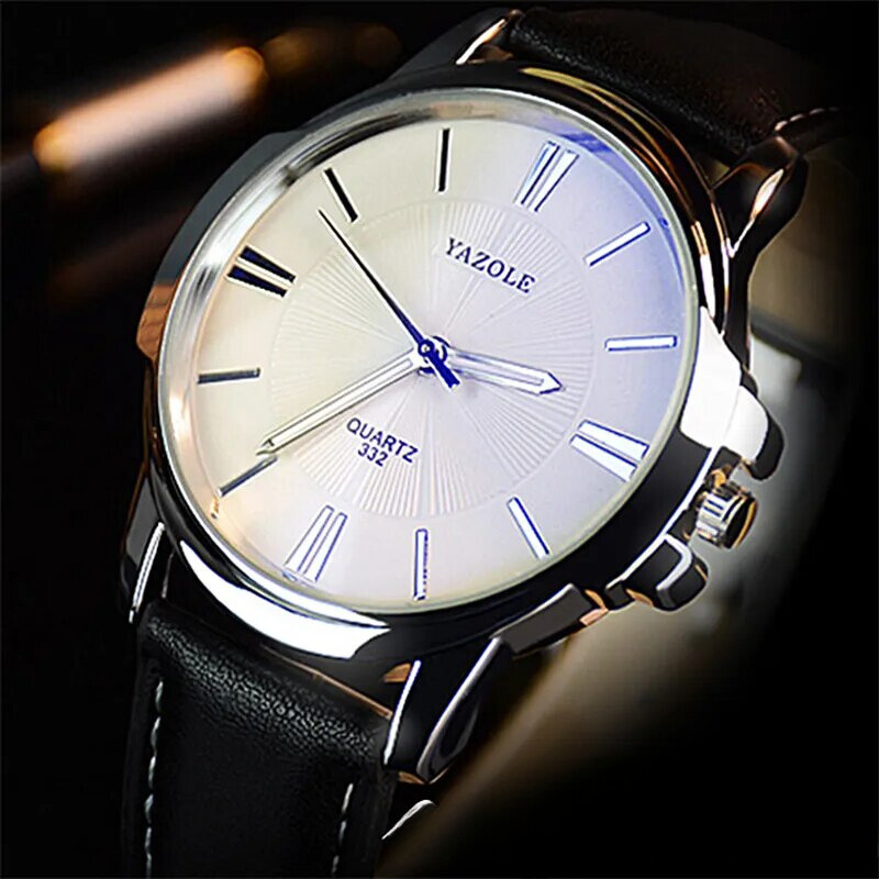 Daniel Portland™ Luxurious Blue Glass Leather Watch