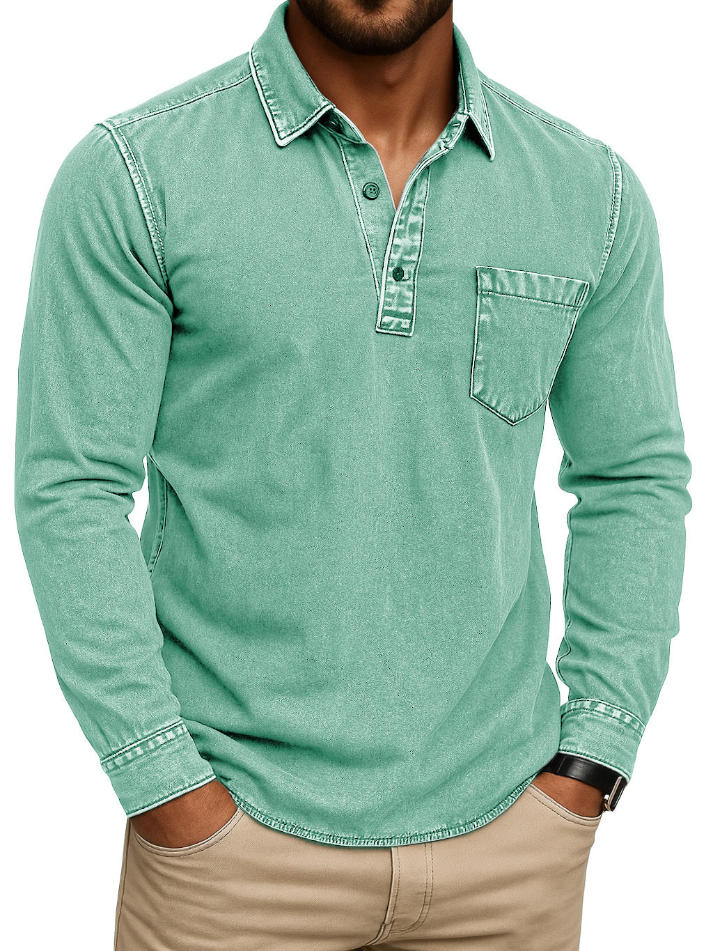 Noah™ I Vintage Stand Collar Polo Shirt