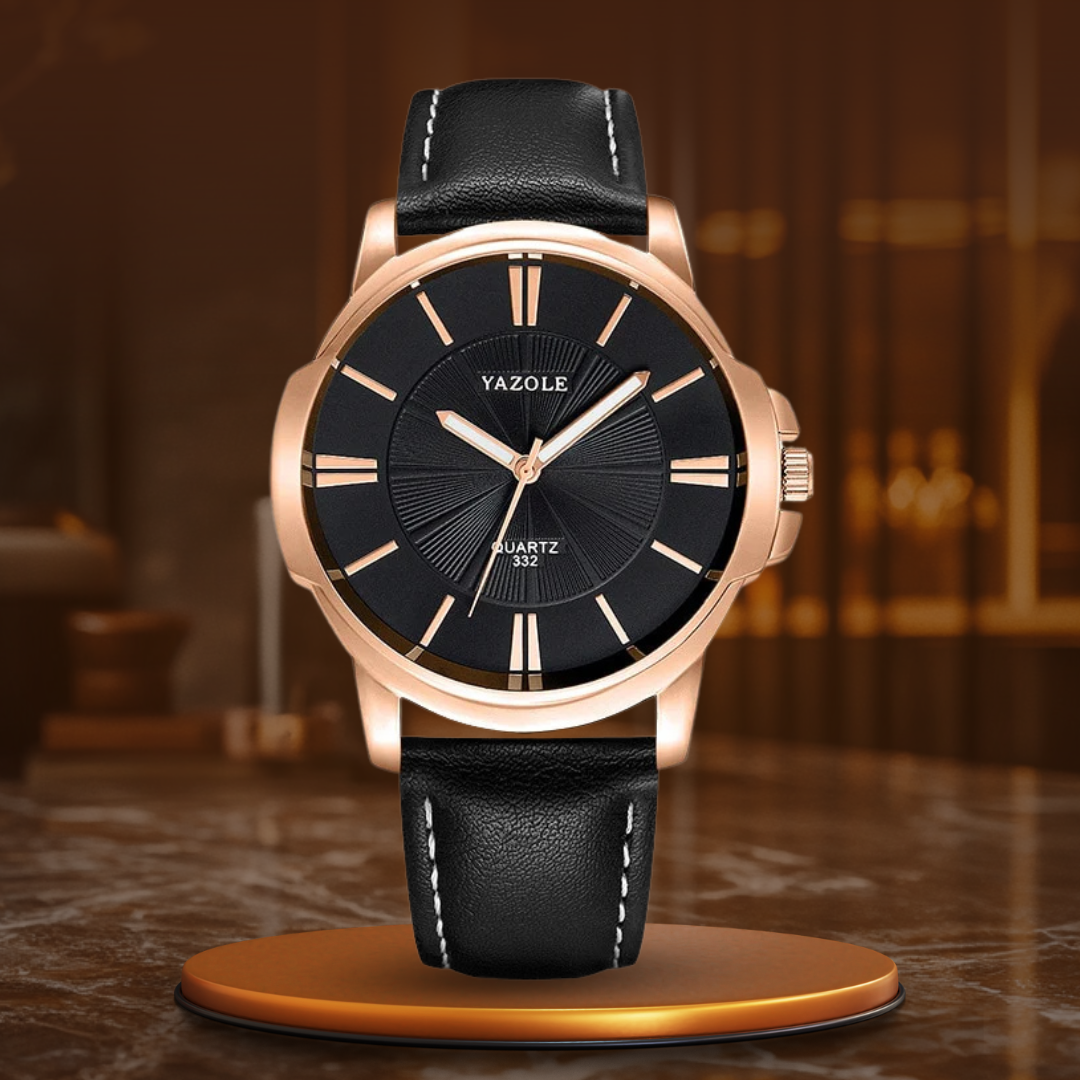 Daniel Portland™ Luxurious Blue Glass Leather Watch