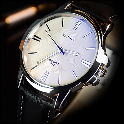Daniel Portland™ Luxurious Blue Glass Leather Watch
