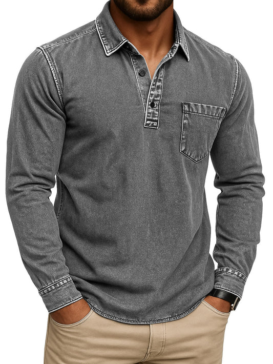Noah™ I Vintage Stand Collar Polo Shirt